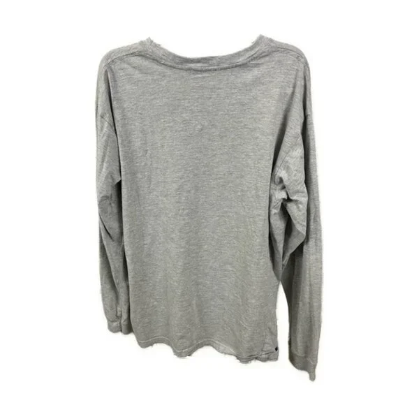 Roots Canada Vintage Men's Gray Long Sleeve Graphic‎ T-Shirt- Size